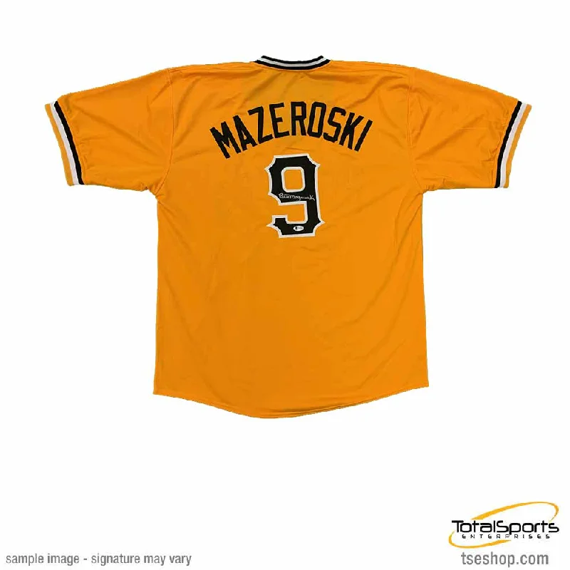 Bill Mazeroski Signed Custom Gold Jersey