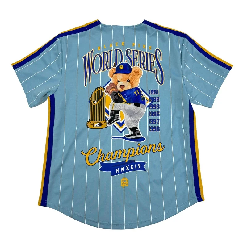 Black Pike World Series Baseball Jersey (Sky Blue)