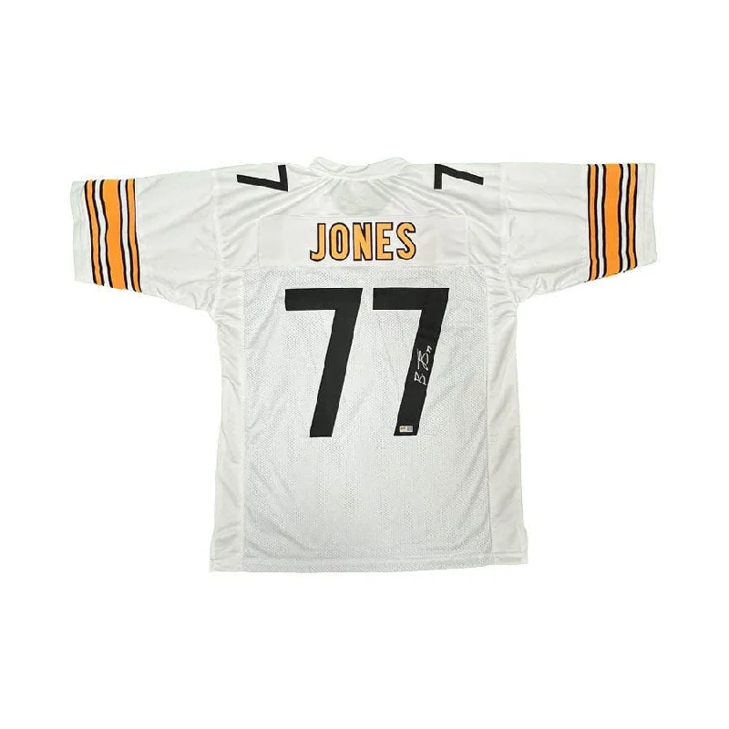 Broderick Jones Signed Custom White Football Jersey