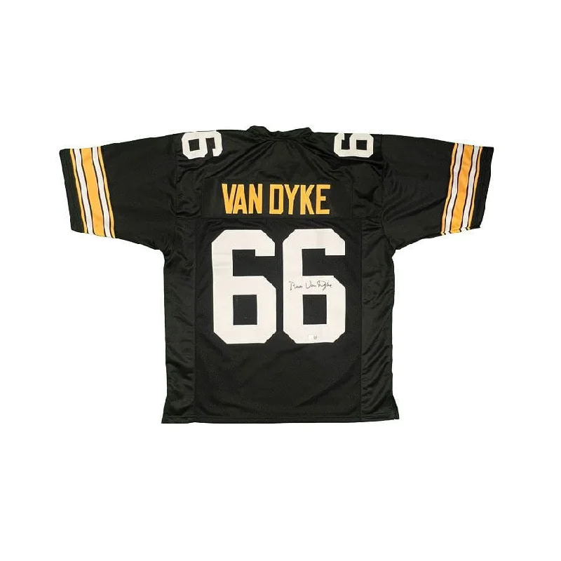 Bruce Van Dyke Signed Custom Black Football Jersey