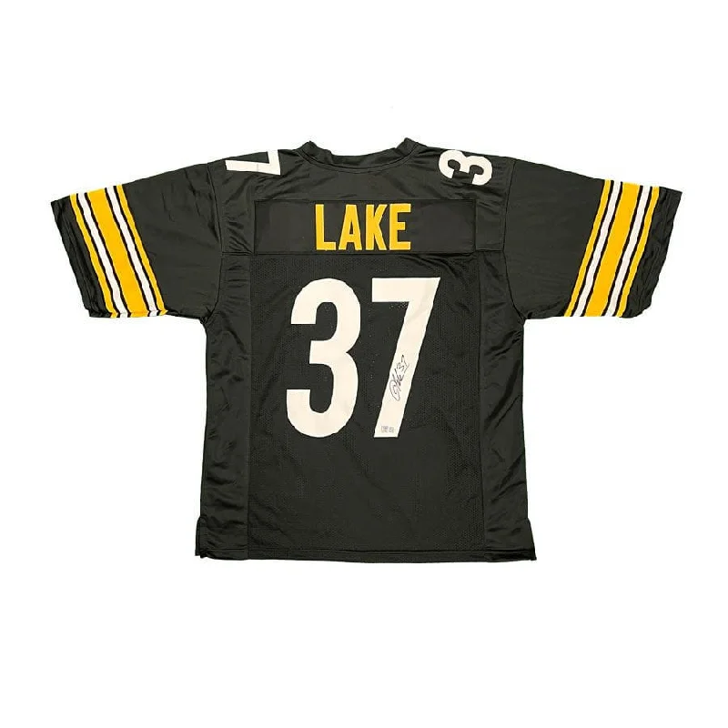 Carnell Lake Signed Custom Black Football Jersey