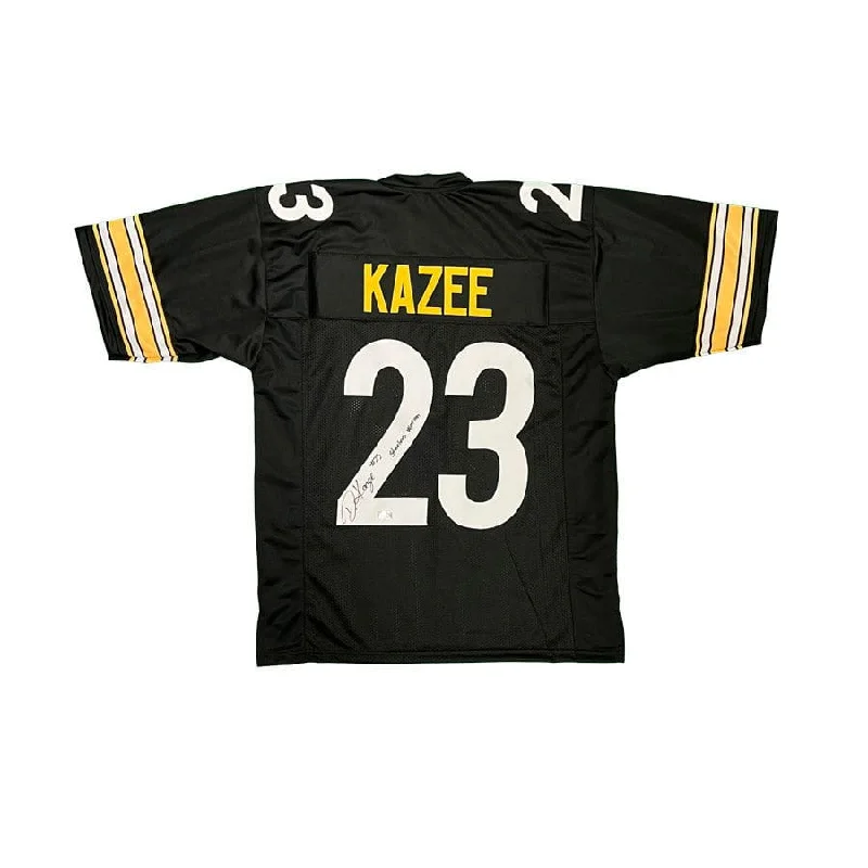 Damontae Kazee Signed Custom Black Football Jersey with "Steeler Nation"