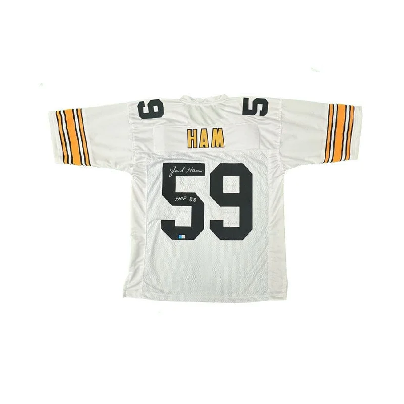 Jack Ham Signed White Custom Jersey Inscribed 'Hof 88'