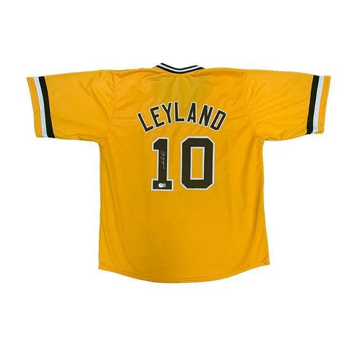 Jim Leyland Signed Custom Gold Baseball Jersey