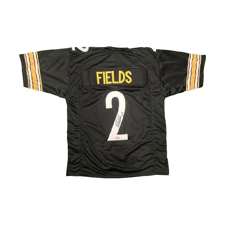 Justin Fields Signed Custom Black Football Jersey