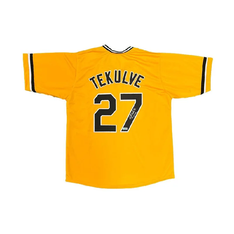 Kent Tekulve Signed Custom Gold Baseball Jersey with "79 WSC"