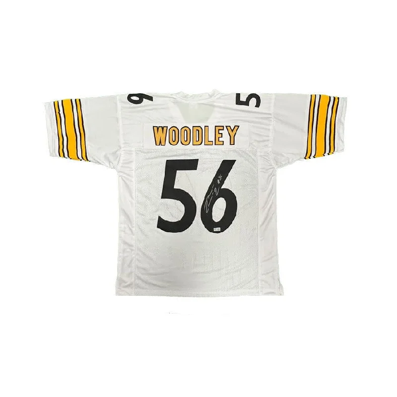 LaMarr Woodley Signed Custom White Away Football Jersey