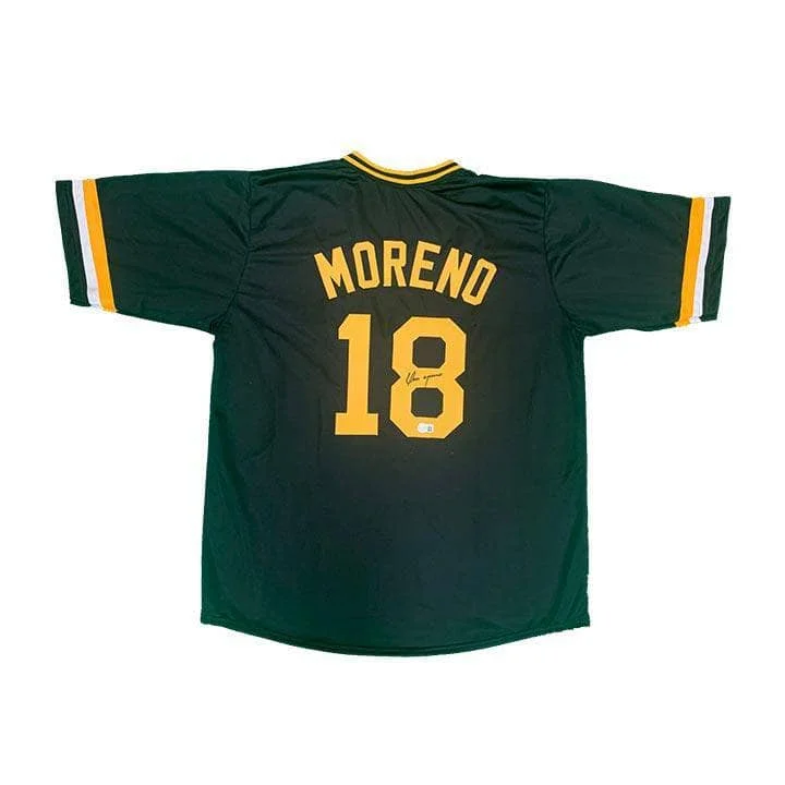 Omar Moreno Signed Custom Black Baseball Jersey