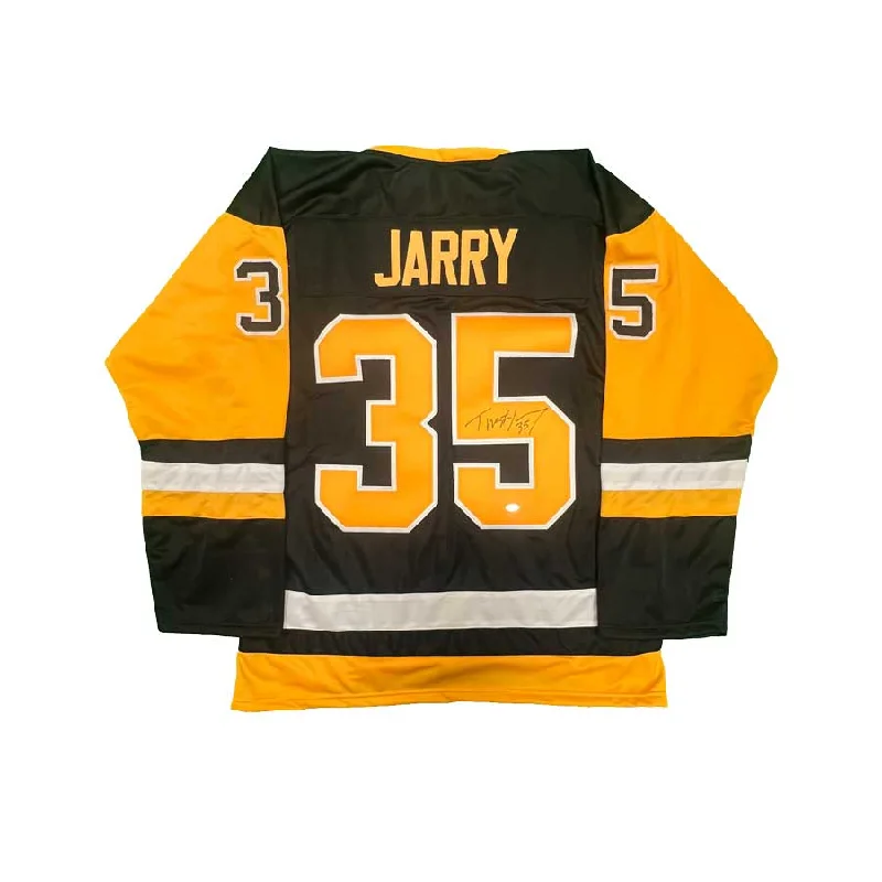 Tristan Jarry Signed Custom Black Hockey Jersey