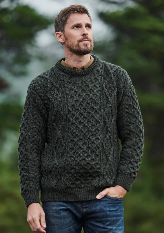 Aran Wool Sweater | Green