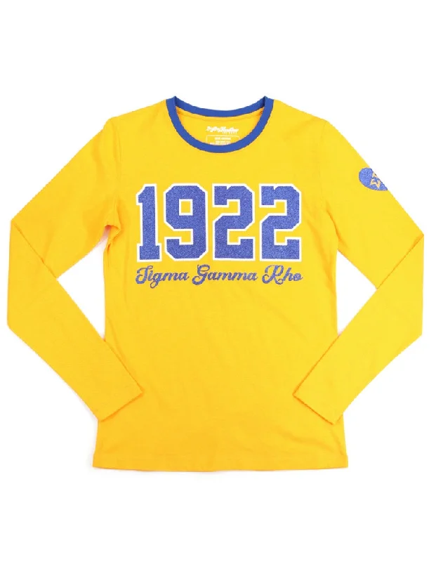 SGRho Date Glitter Print Long Sleeve Tee