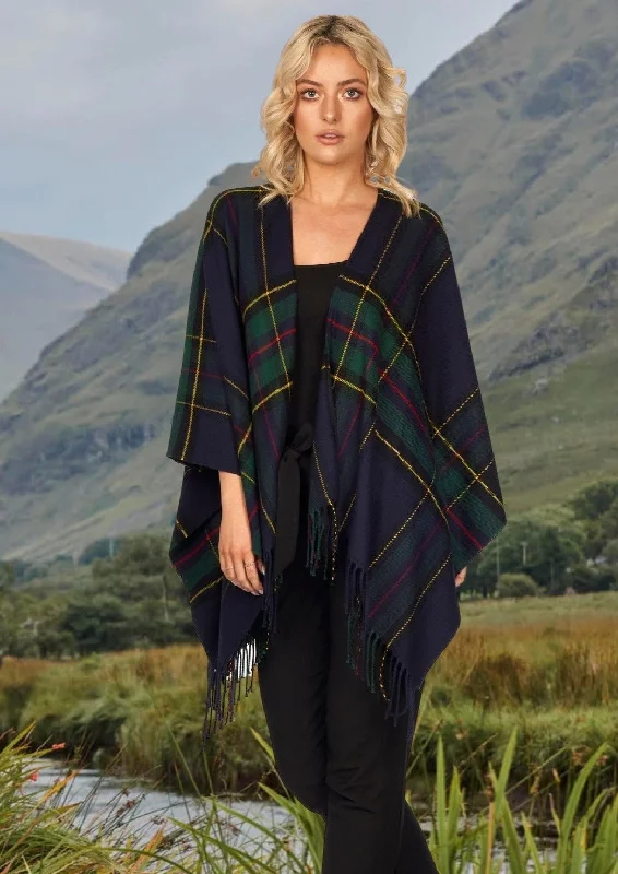 Jimmy Hourihan Fringed Shawl in Plaid Design