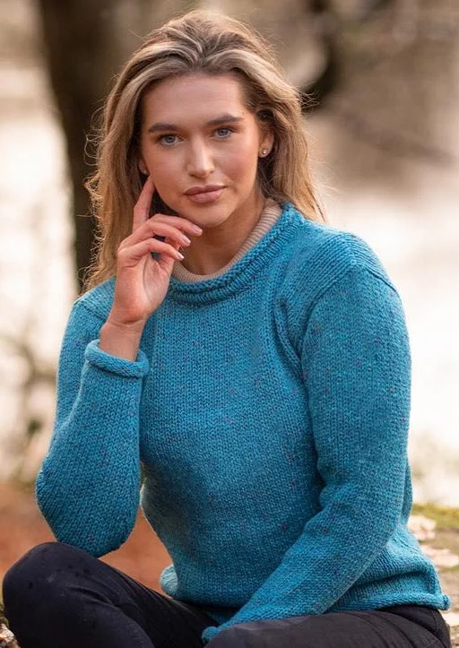 Ladies Roll Neck Sweater | Sky Blue