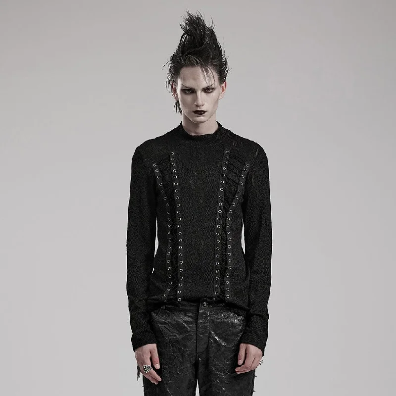 Men's Gothic Knitted Crew Neck Shirt