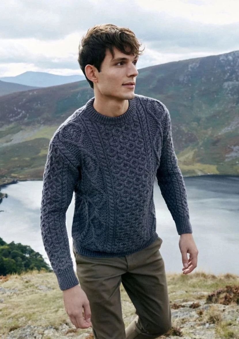 IrelandsEye Men's Fearnóg Aran Sweater - Clearance