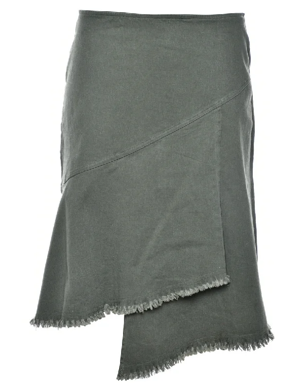 Frayed Edge 1990s Denim Skirt - M