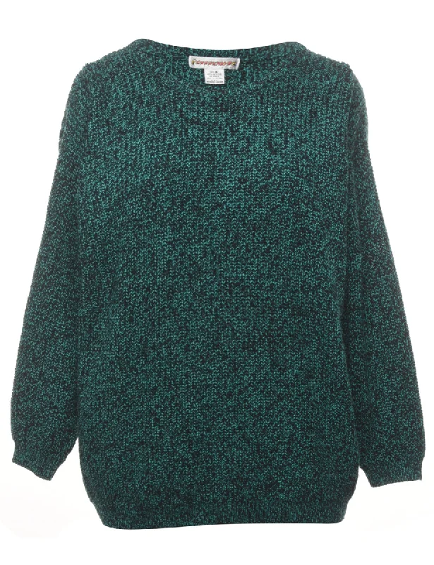 Green Cable Knit Jumper - M