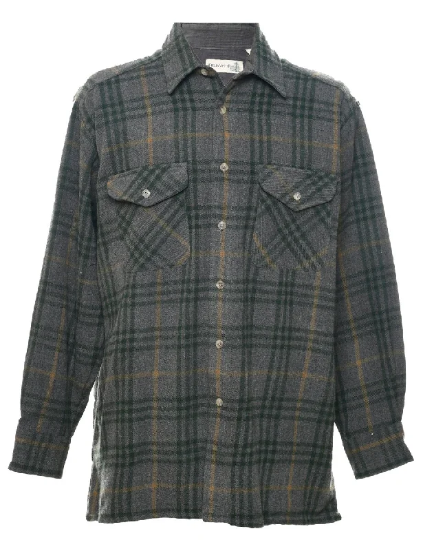 Grey Checked Shirt - L