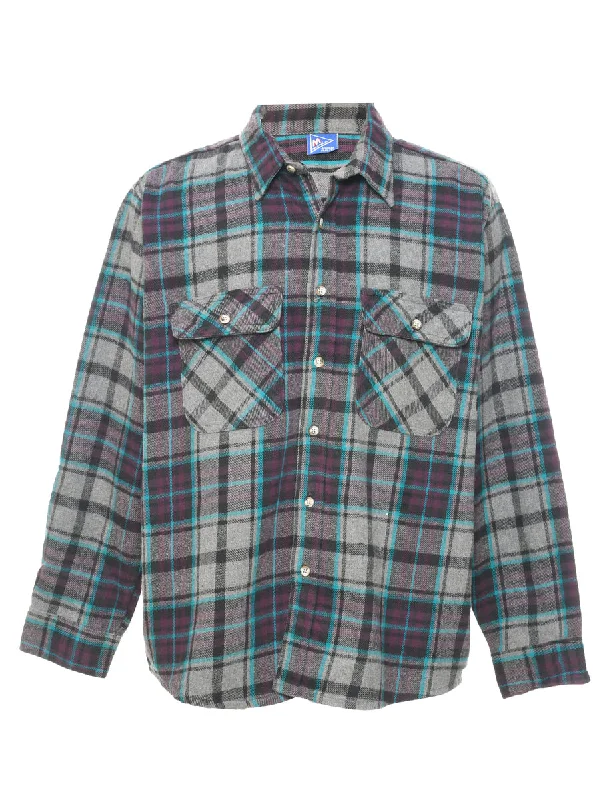 Grey Checked Shirt - M