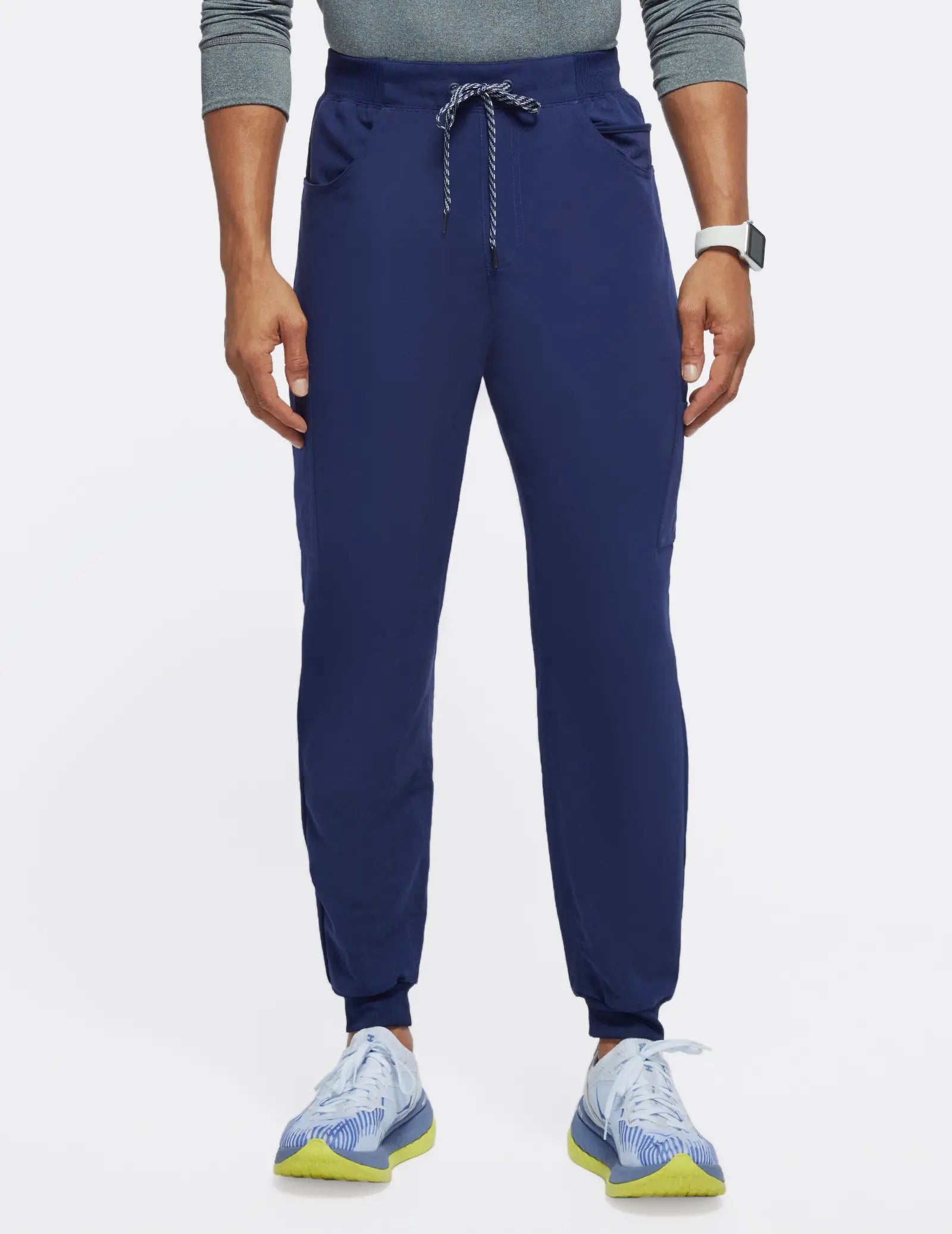 Jaanuu Men's Mesh-Pocket Scrub Jogger - Navy