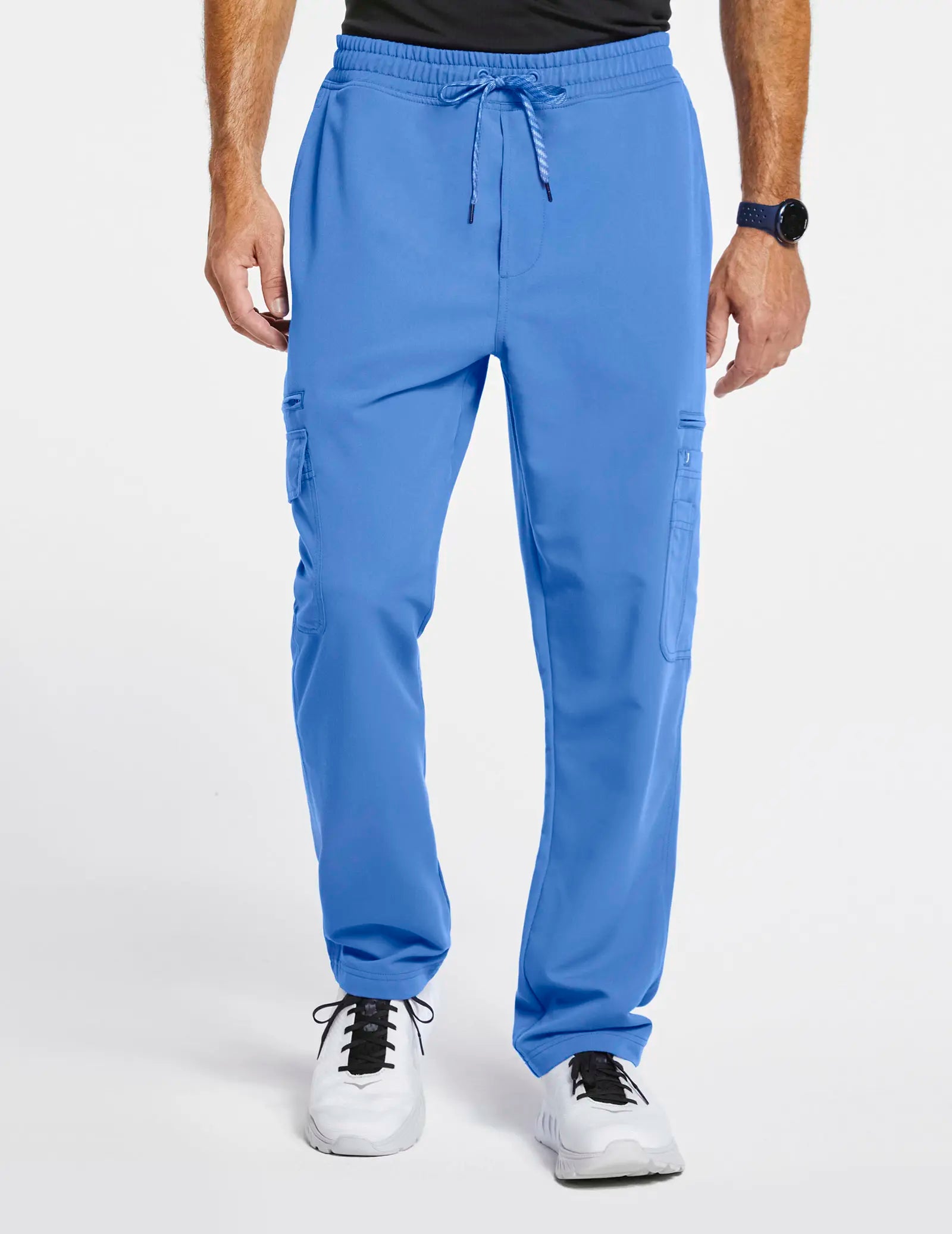 Jaanuu Men's Slim Cargo Scrub Pant - Ceil Blue