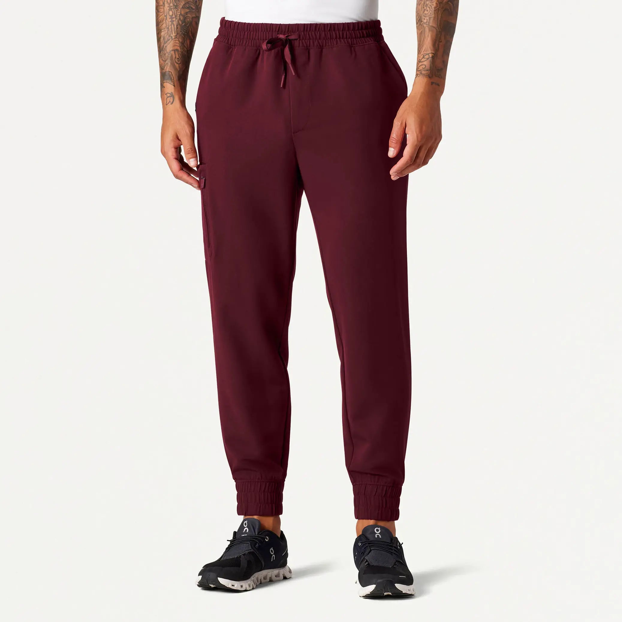 Jaanuu Men's Cobot 8-Pocket Scrub Jogger - Burgundy