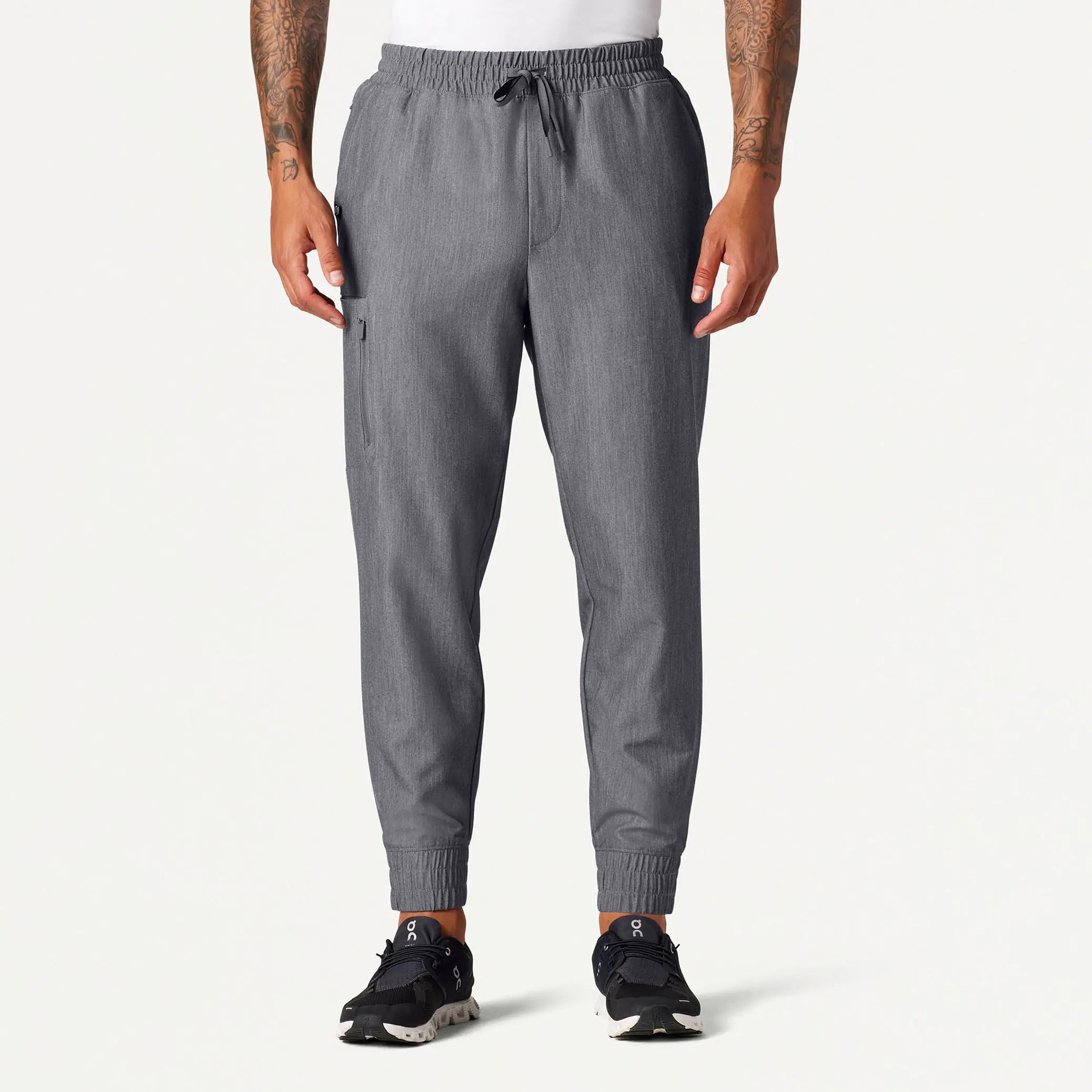 Jaanuu Men's Cobot 8-Pocket Scrub Jogger - Heather Gray