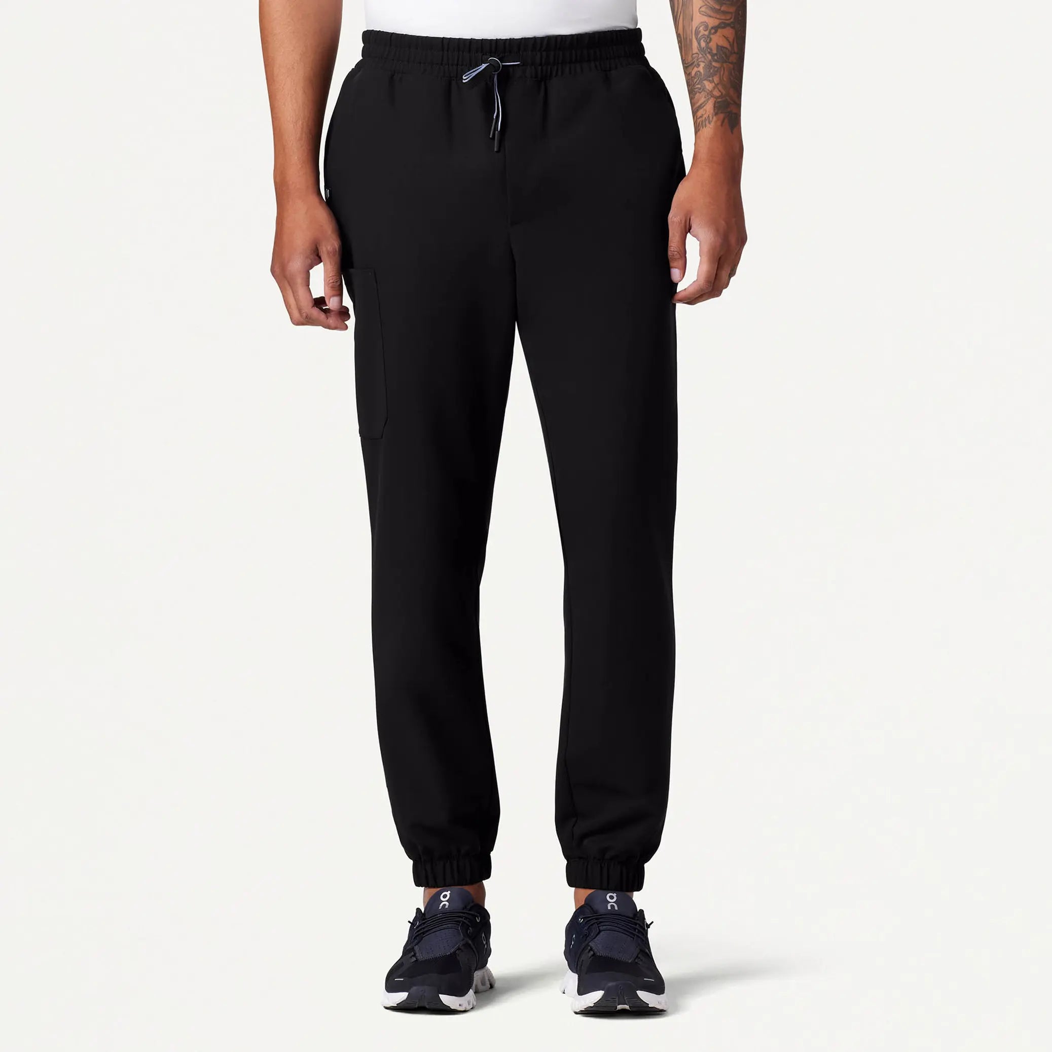 Jaanuu Men's Rhodes Slim Crossover Scrub Jogger - Black