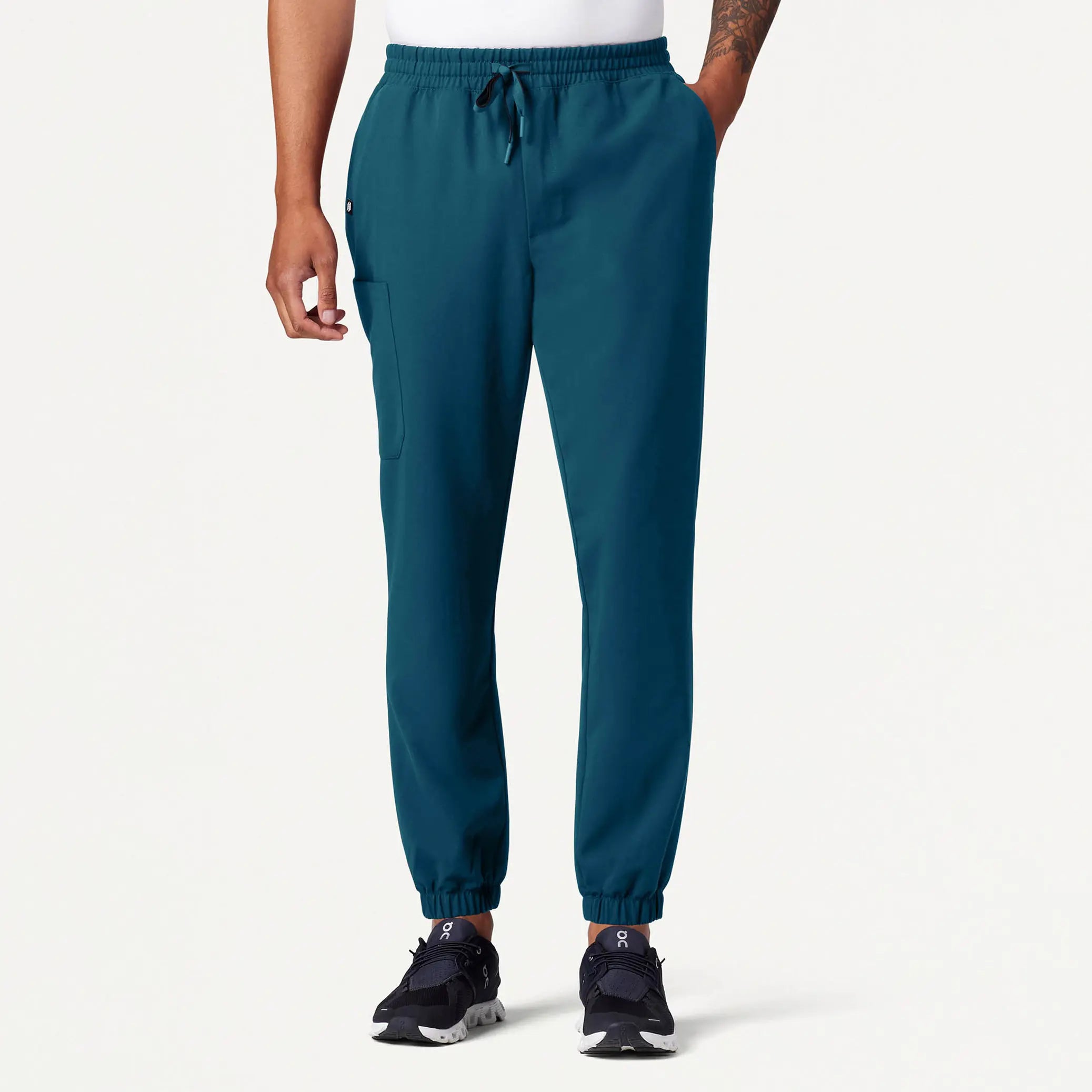 Jaanuu Men's Rhodes Slim Crossover Scrub Jogger - Caribbean Blue