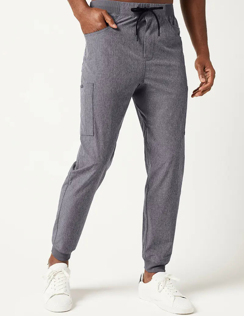 Jaanuu Men's Mesh Detail Jogger Pant - Heathered Grey