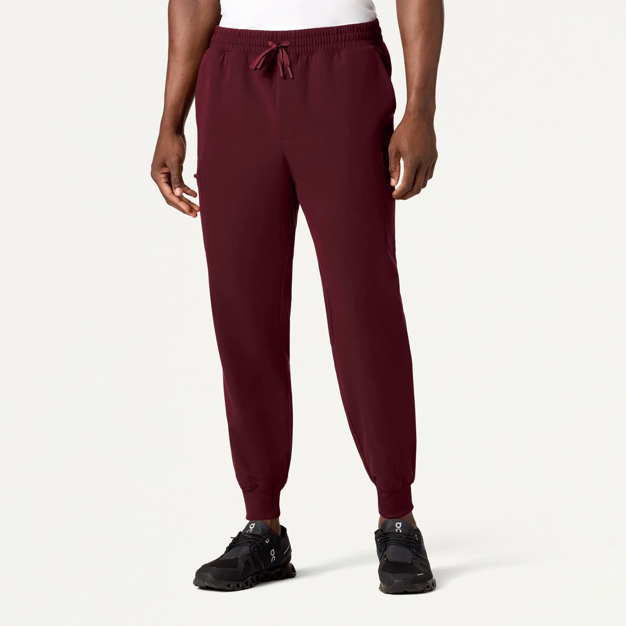 Jaanuu Men's Osmo 8-Pocket Scrub Jogger - Burgundy