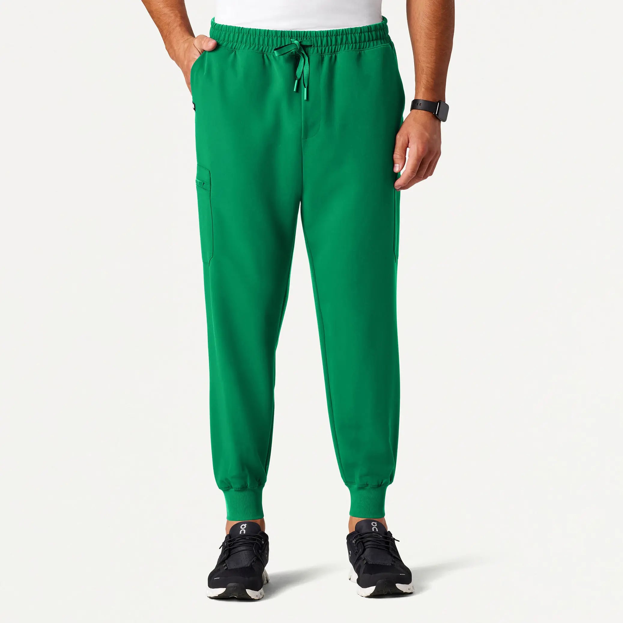 Jaanuu Men's Osmo 8-Pocket Scrub Jogger - Emerald Green