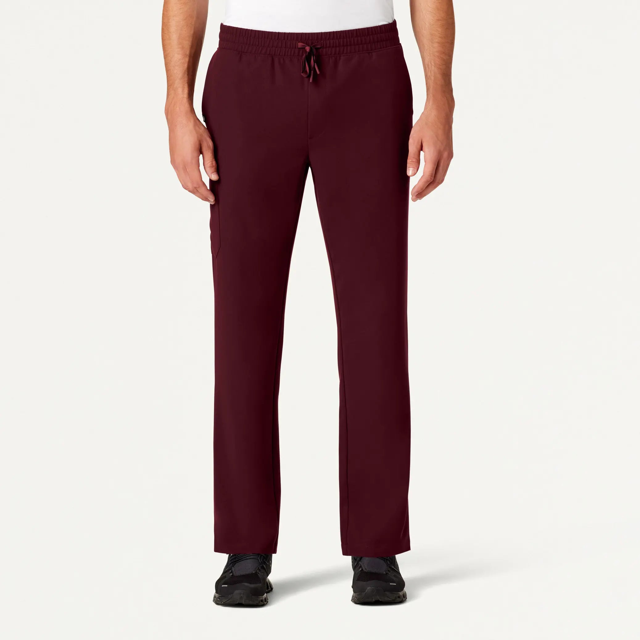 Jaanuu Men's Rhodes Everyday Straight-Leg Scrub Pant - Burgundy