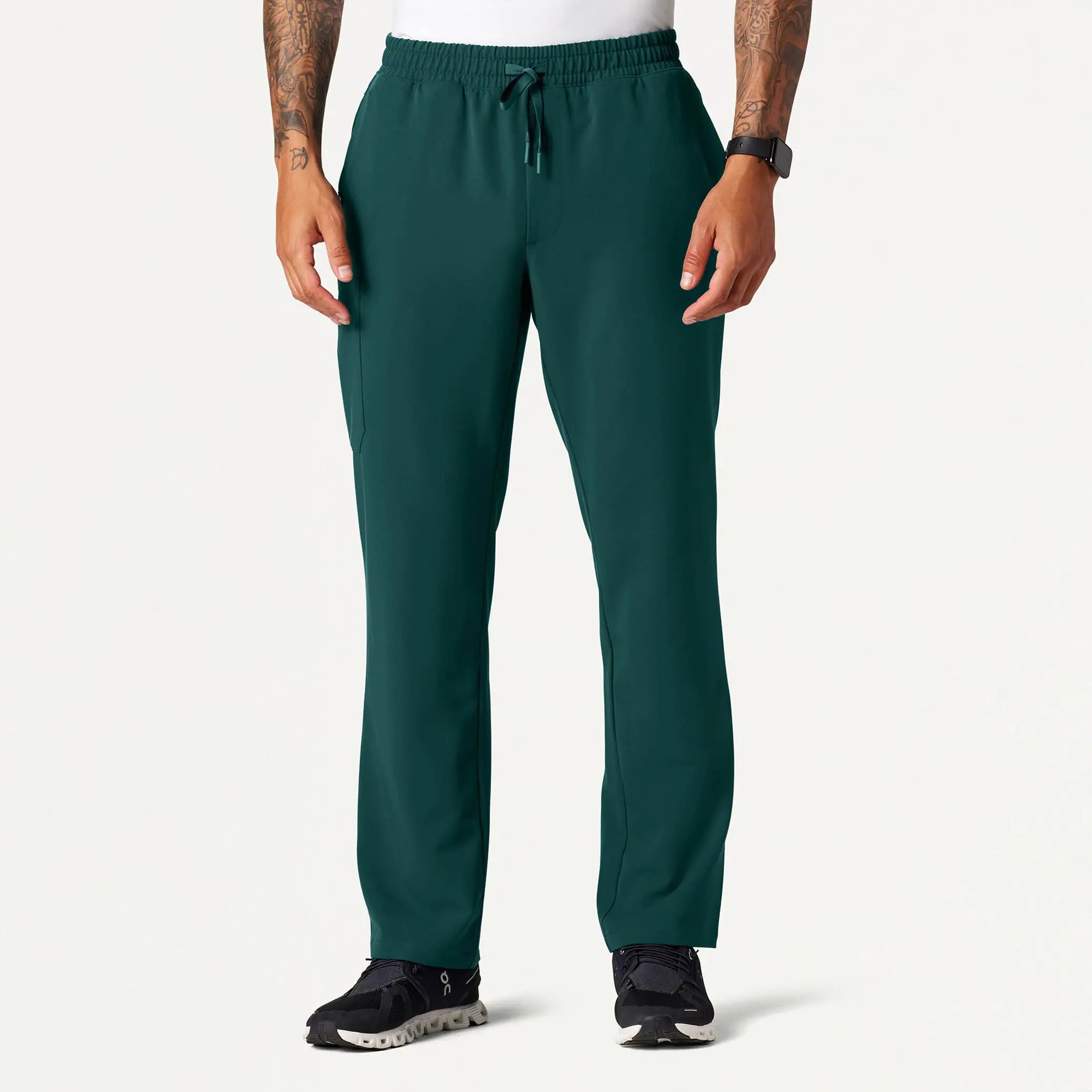 Jaanuu Men's Rhodes Everyday Straight-Leg Scrub Pant - Midnight Green