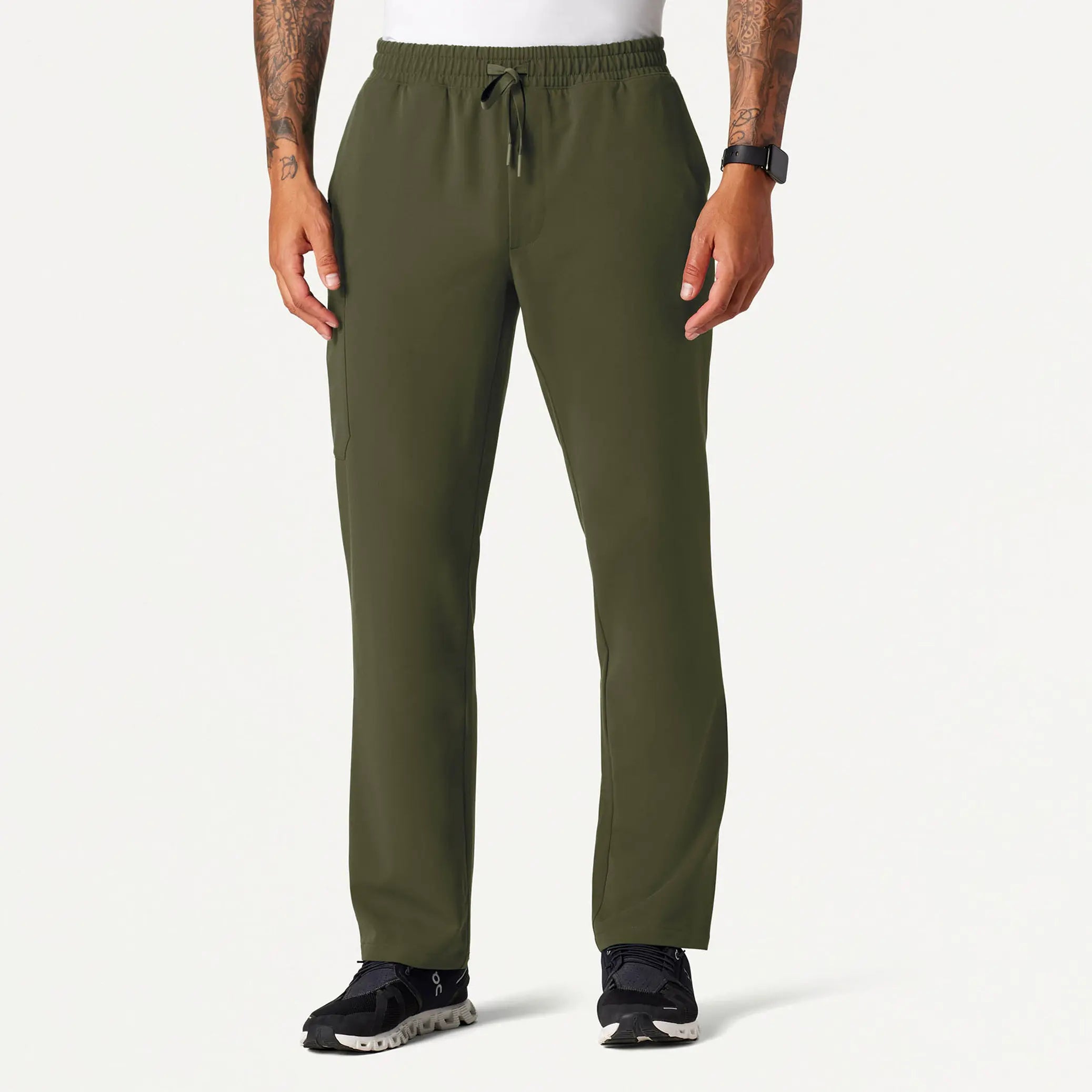 Jaanuu Men's Rhodes Everyday Straight-Leg Scrub Pant - Olive