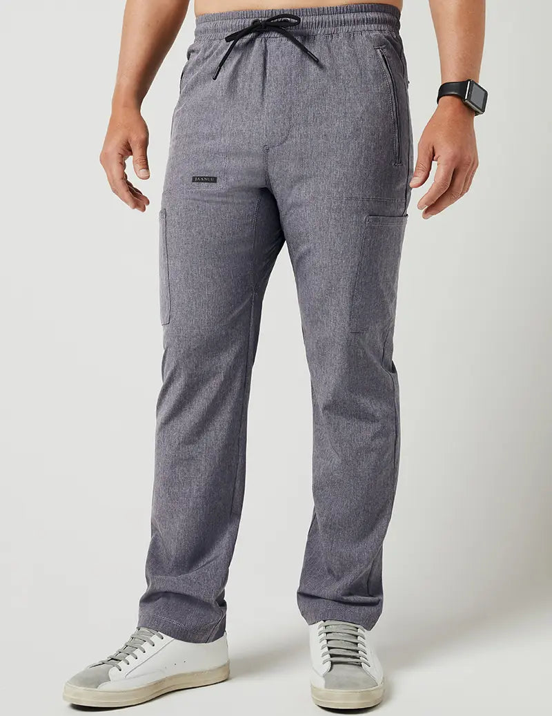 Jaanuu Men's Straight Leg Utility Cargo Pant - Heathered Grey