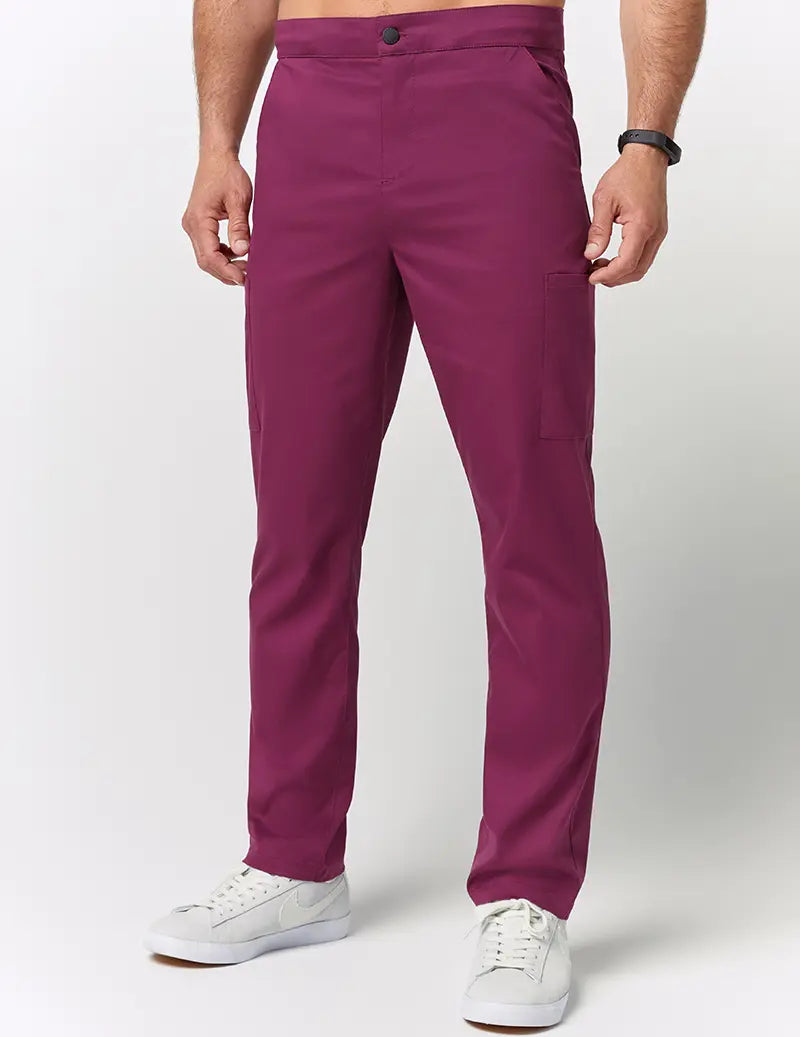 Jaanuu Men's Straight Leg Zip Pant - Wine