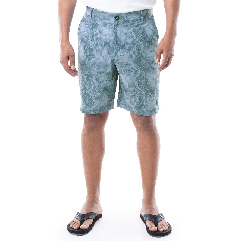 Mens 9" Ocean Blue Printed Hybrid Short