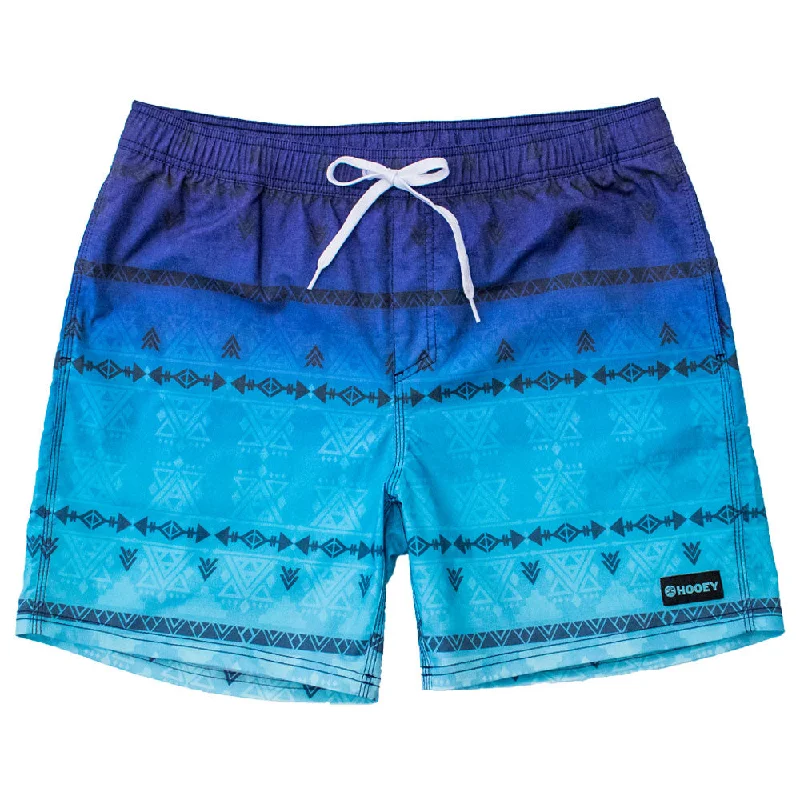 Youth "Bigwake" Blue/Teal Ombre Pattern Board Shorts